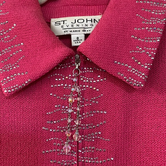 St John Evening Skirt Suit rhinestone details - Picture 3 of 7